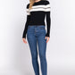 Long Slv Stripe Rib Sweater