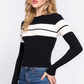 Long Slv Stripe Rib Sweater