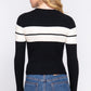 Long Slv Stripe Rib Sweater