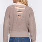 Dolman Slv Strappy Open Back Sweater