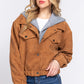 Long Slv Hoodie Corduroy Jacket