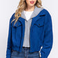 Long Slv Hoodie Corduroy Jacket