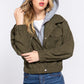 Long Slv Hoodie Corduroy Jacket