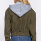 Long Slv Hoodie Corduroy Jacket