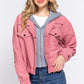 Long Slv Hoodie Corduroy Jacket