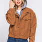 Long Slv Hoodie Corduroy Jacket