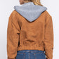 Long Slv Hoodie Corduroy Jacket