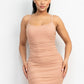 Ruched Scoop Neck Bodycon Dress