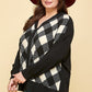 Plus Size Buffalo Plaid Knit Button Up Oversize Cardigan