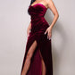 Strapless Sweetheart Maxi Velvet Dress