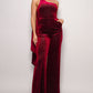 Scarf Top Glitter Velvet Jumpsuit