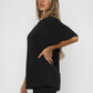 Women's solid color casual short-sleeved + shorts two-piece sets