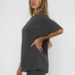 Women's solid color casual short-sleeved + shorts two-piece sets