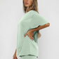 Women's solid color casual short-sleeved + shorts two-piece sets
