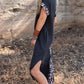 New Street Trendy Women's Round Neck Package Hip Skirt Long Skirt Dress