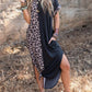 New Street Trendy Women's Round Neck Package Hip Skirt Long Skirt Dress